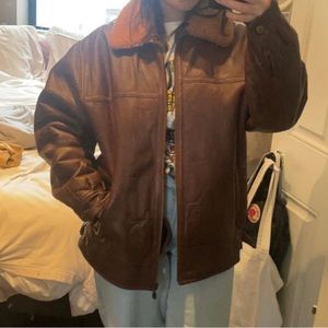 Vintage bomber leather jacket